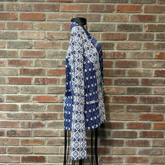 Romeo & Juliet Couture Blue & White Blazer Size Large - Picture 4 of 8